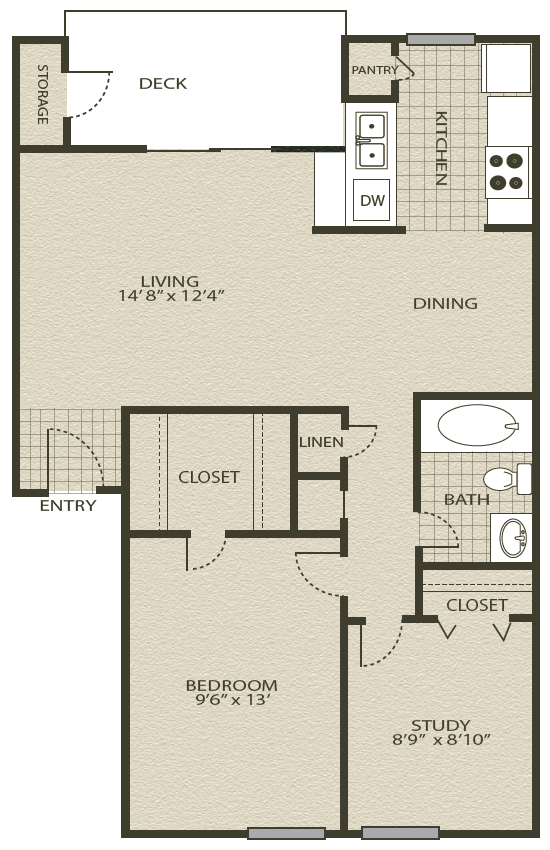 Floor Plan 3 | Grove At Northwest Hills Apartments Austin, Tx